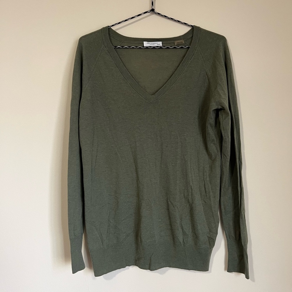 Equipment wool and cashmere blend v neck sweater